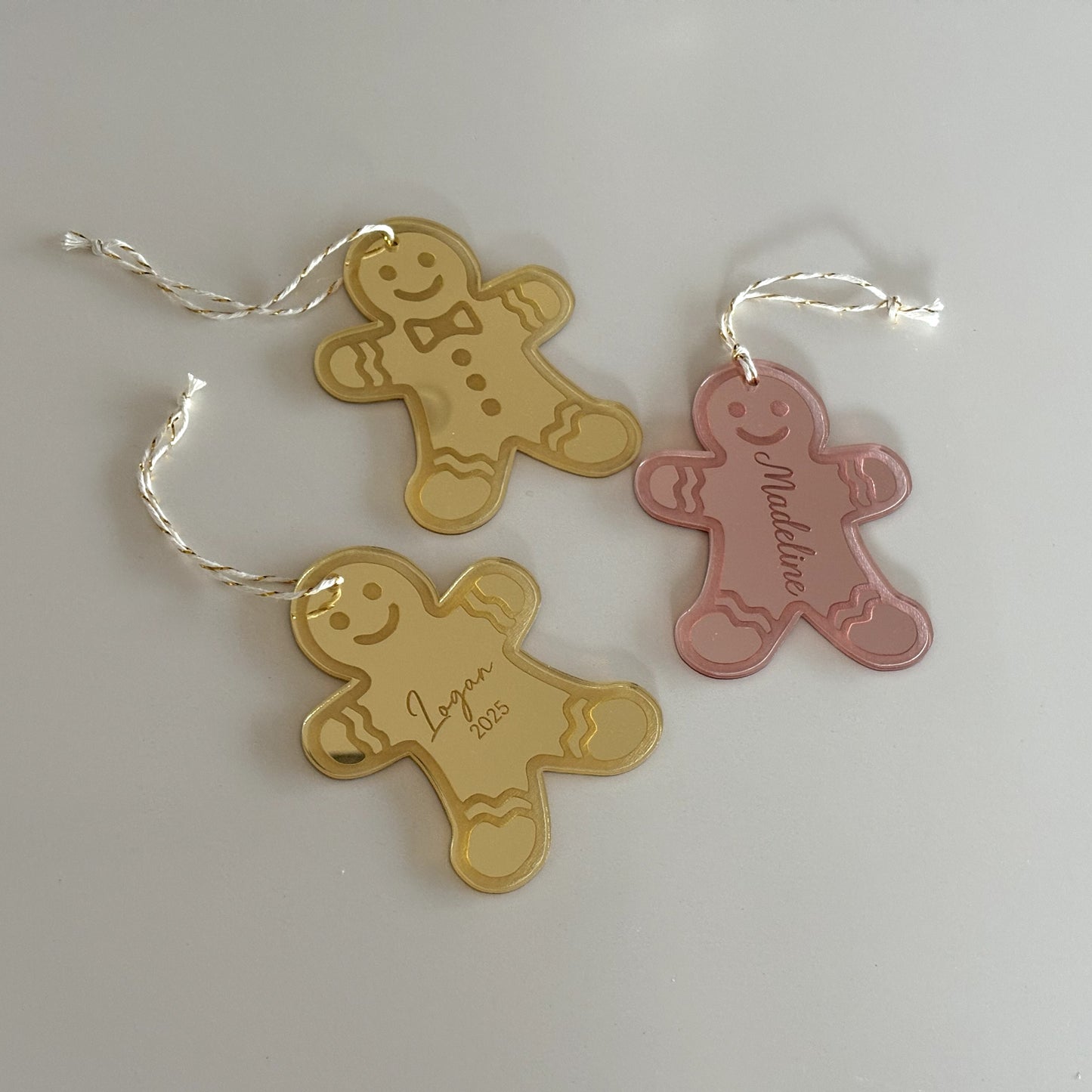 Personalised Gingerbread Christmas Ornament Mirror Acrylic