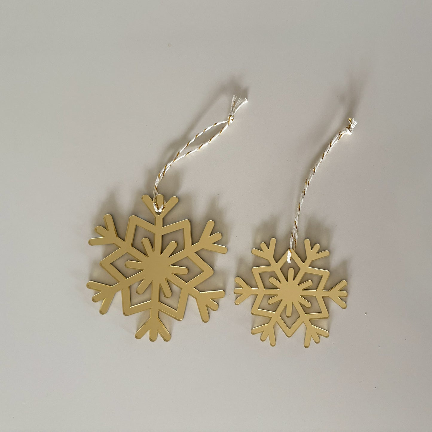 Snowflake Christmas Ornament Mirror Acrylic Set of 5