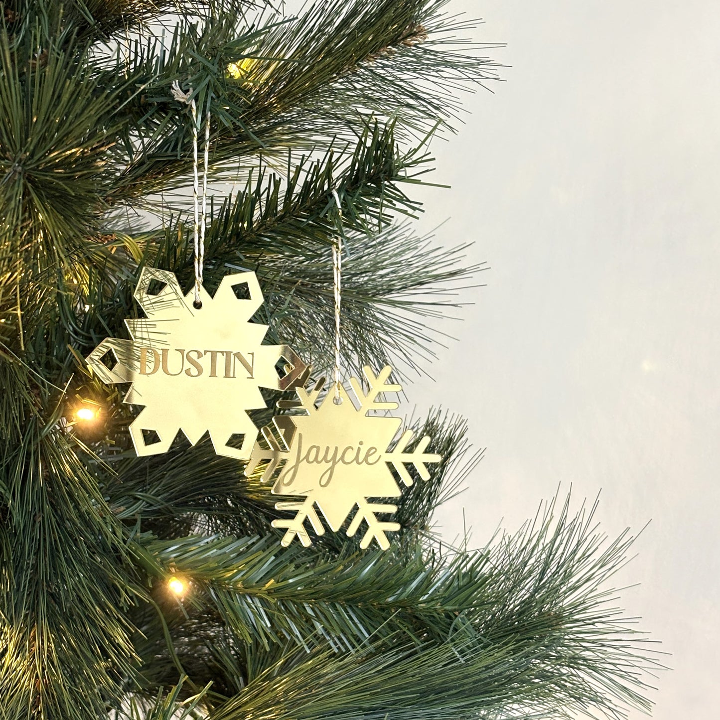 Personalised Snowflake Christmas Ornament Mirror Acrylic