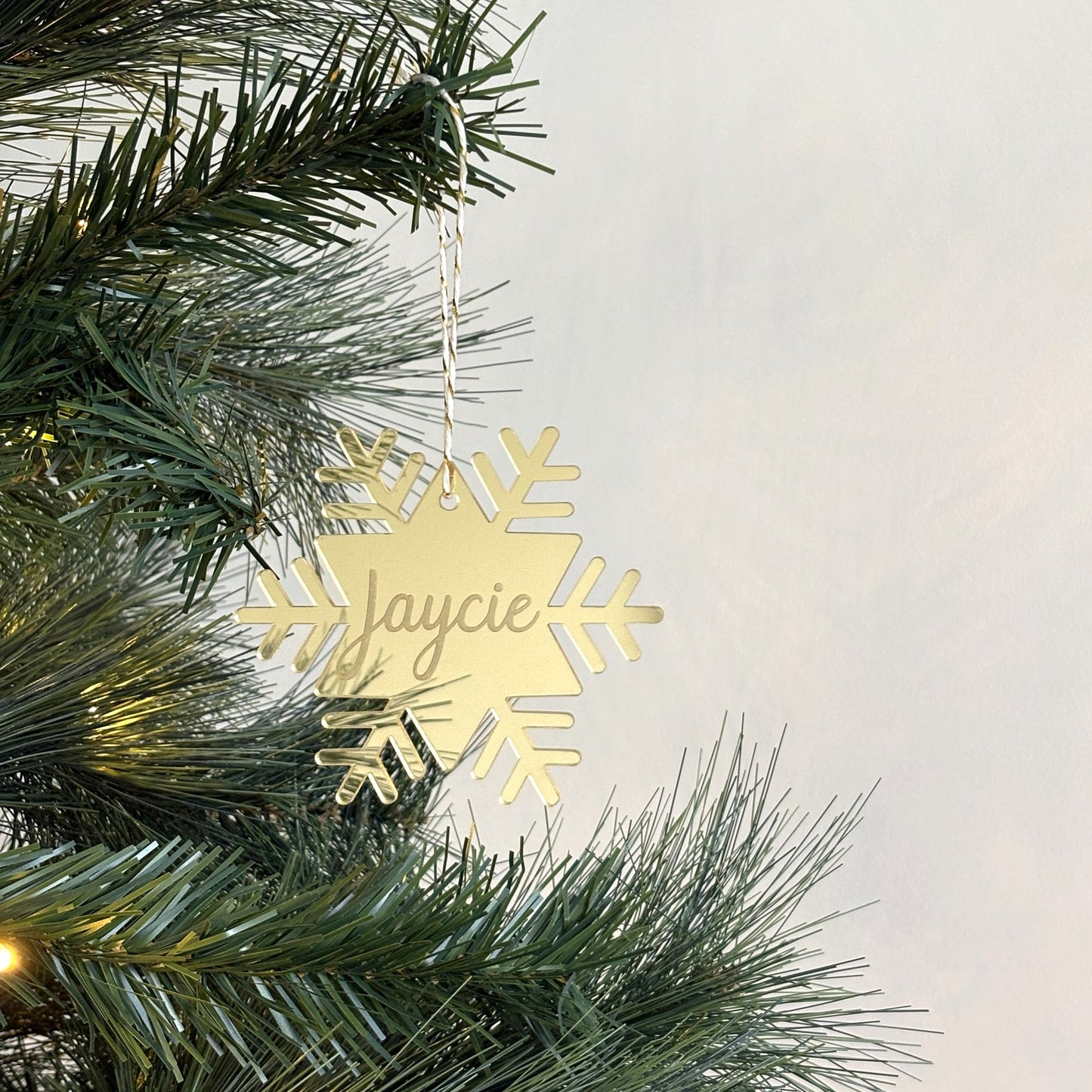 Personalised Snowflake Christmas Ornament Mirror Acrylic