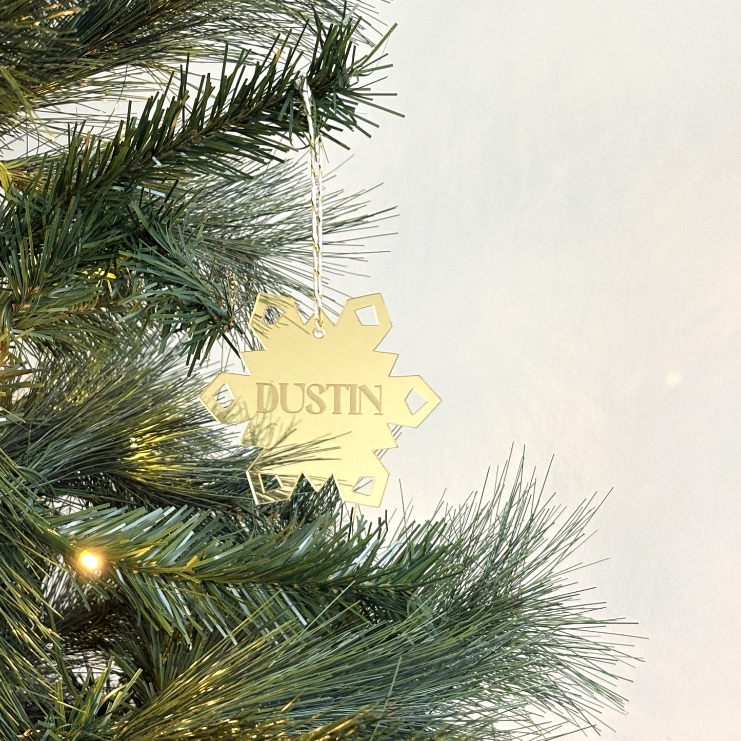 Personalised Snowflake Christmas Ornament Mirror Acrylic