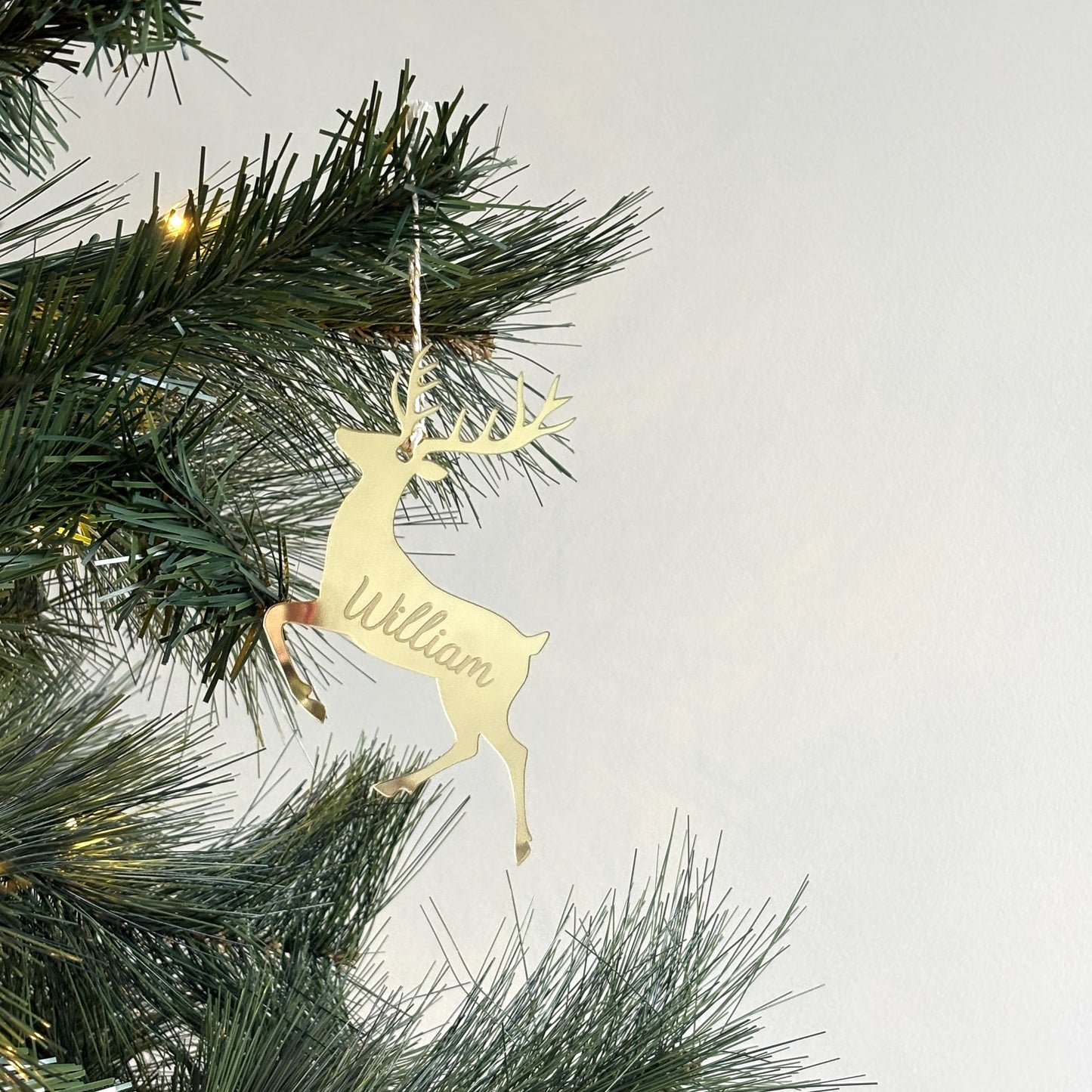 Personalised Reindeer Christmas Decoration Mirror Acrylic